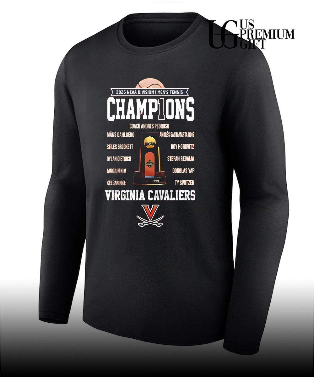 Virginia Cavaliers Men’s Tennis 2026 NCAA DI Men’s Tennis National Champions shirt
