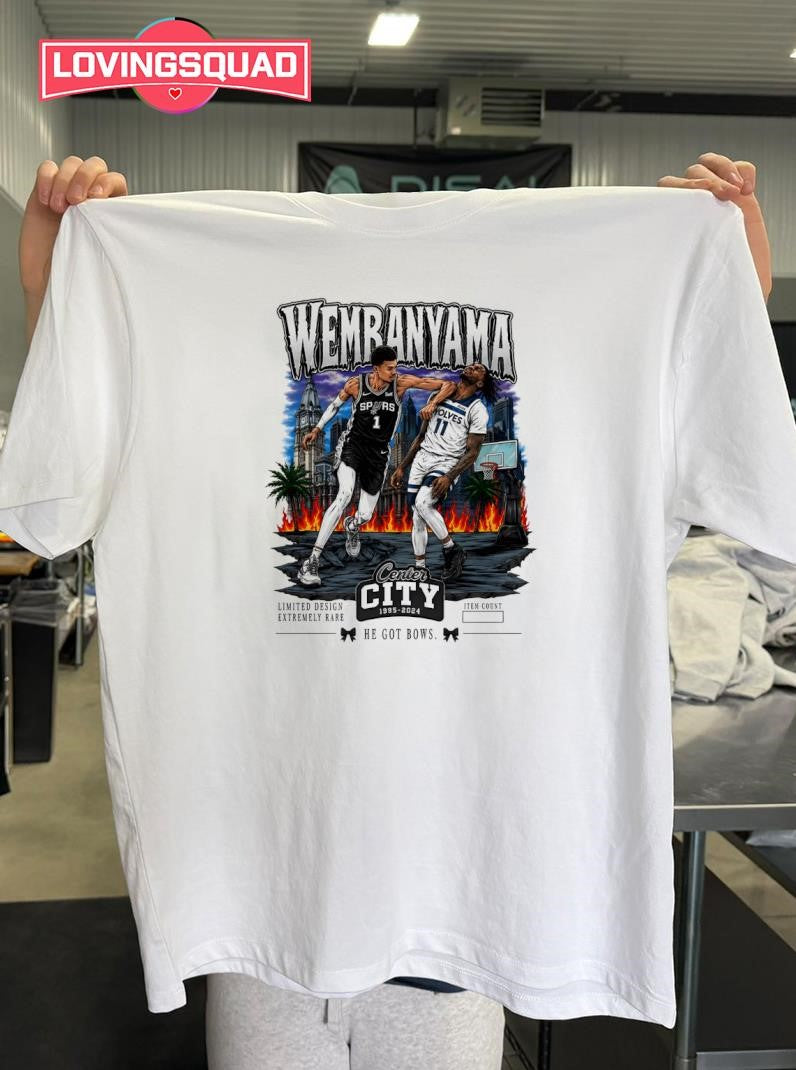 Wembanyama Nba Player Center City He Got Bows Shirt