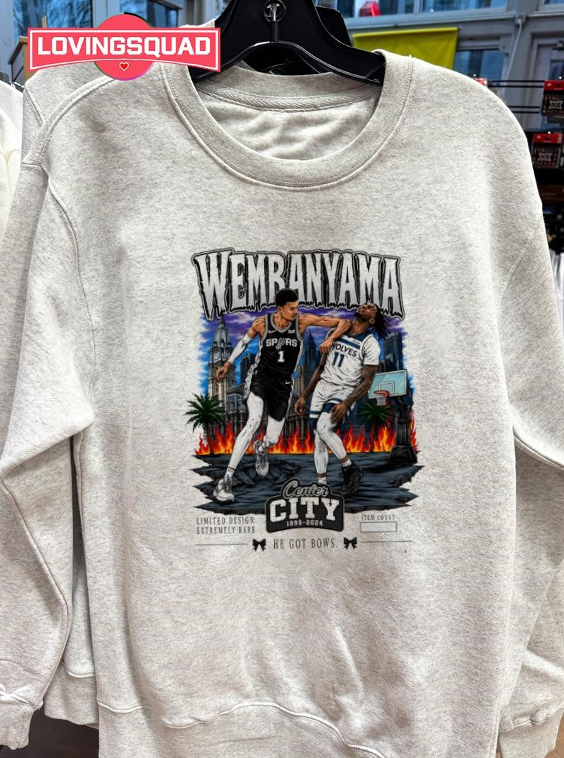 Wembanyama Nba Player Center City He Got Bows Shirt