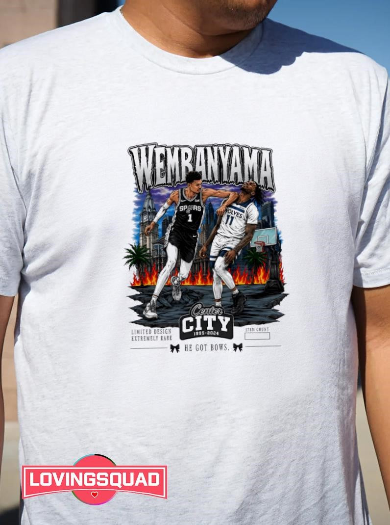 Wembanyama Nba Player Center City He Got Bows Shirt