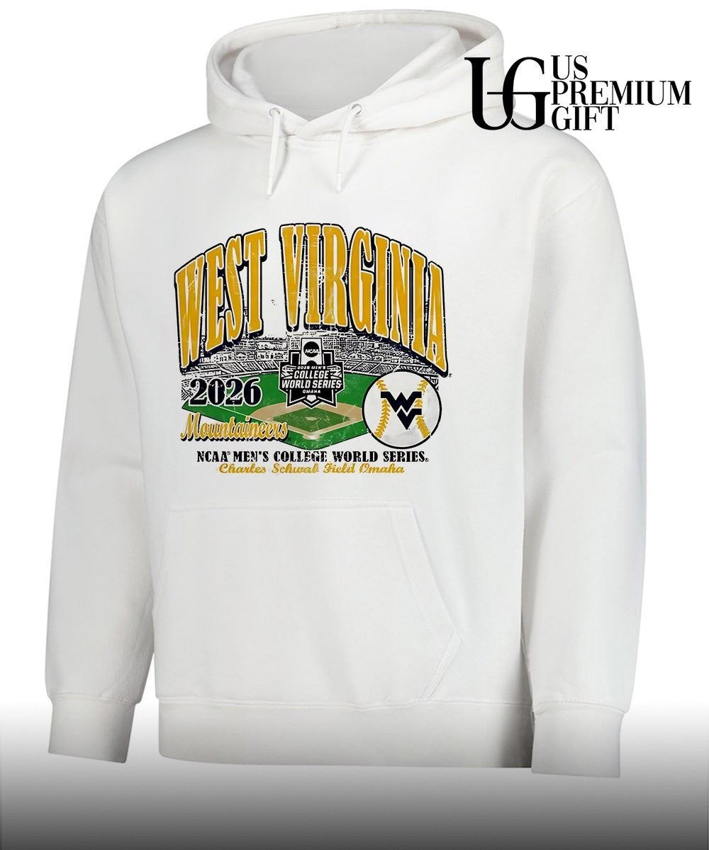 West Virginia Mountaineers 2026 NCAA Men’s College World Series Charles Schwab Field shirt