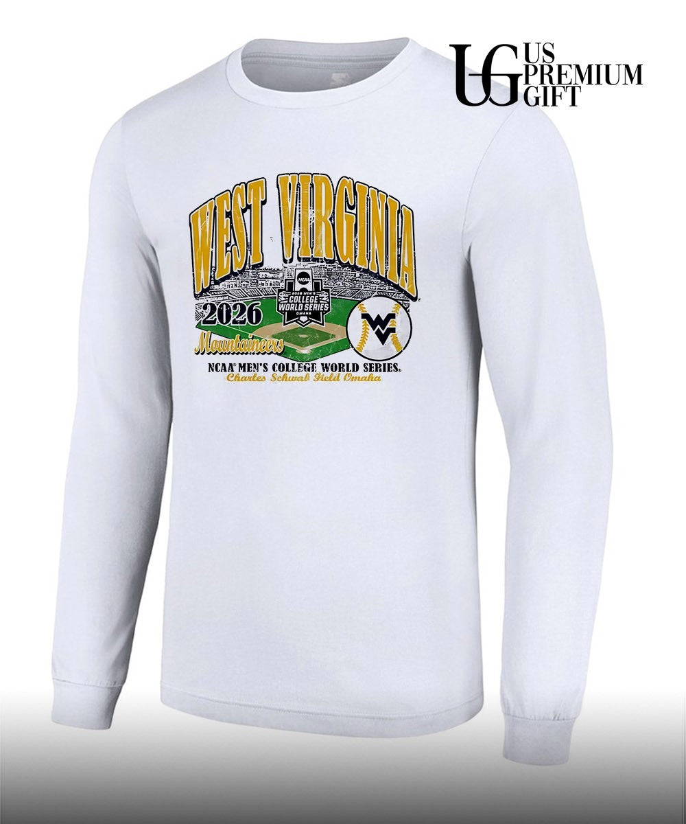 West Virginia Mountaineers 2026 NCAA Men’s College World Series Charles Schwab Field shirt