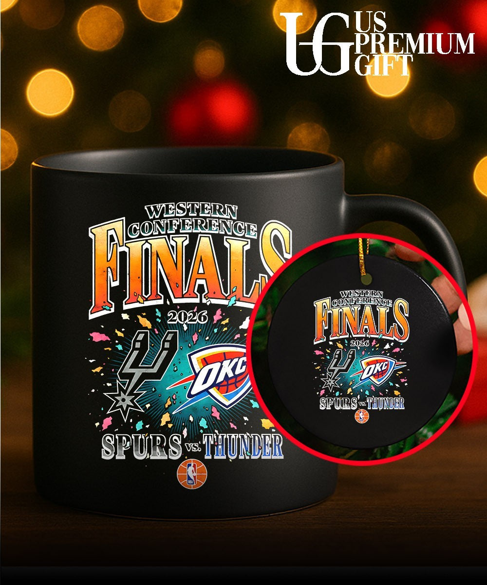 Western Conference Finals NBA 2026 San Antonio Spurs vs Oklahoma City Thunder basketball logo shirt