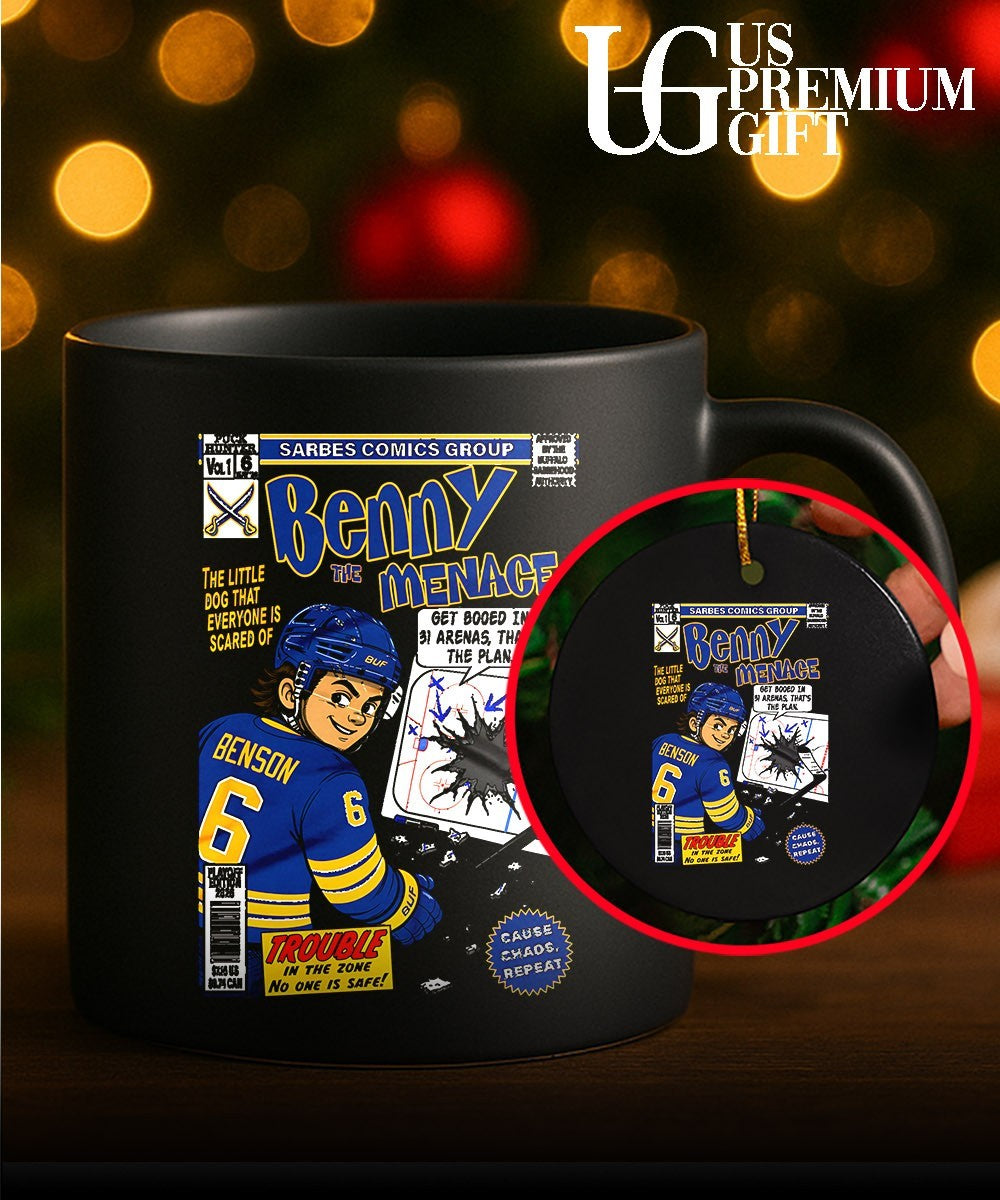 Zach Benson Benny the Menace Buffalo Sabres Hockey comic shirt