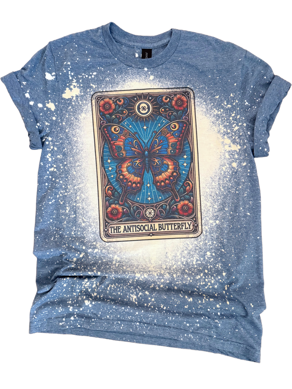 Antisocial Butterfly - Tarot Card Bleached Tee