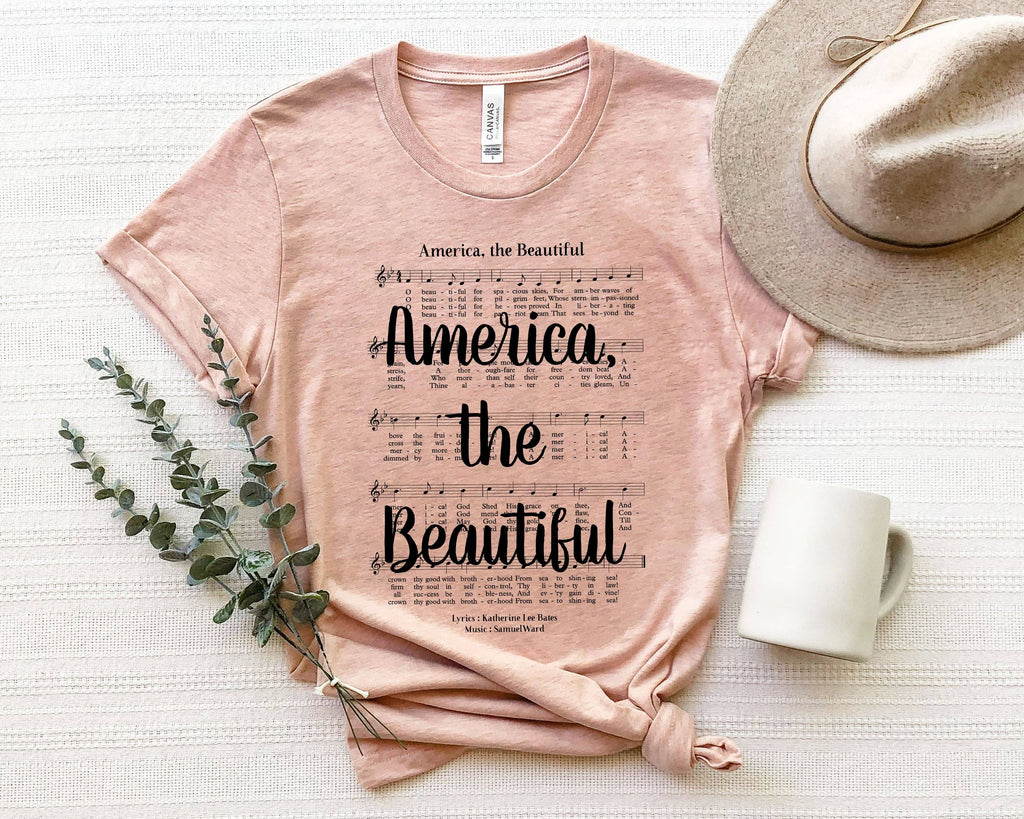 America the Beautiful Hymn T-Shirt - Black Ink
