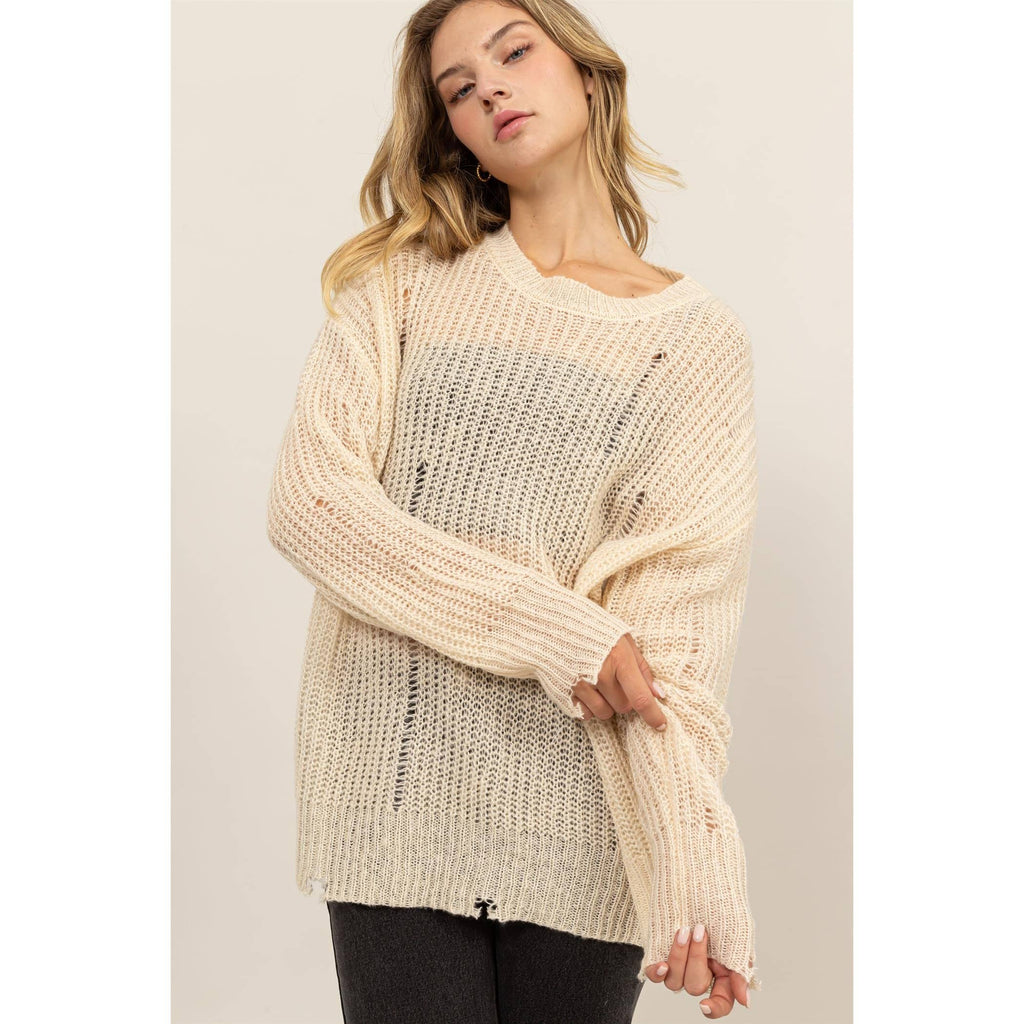 Distressed Knit Sweater