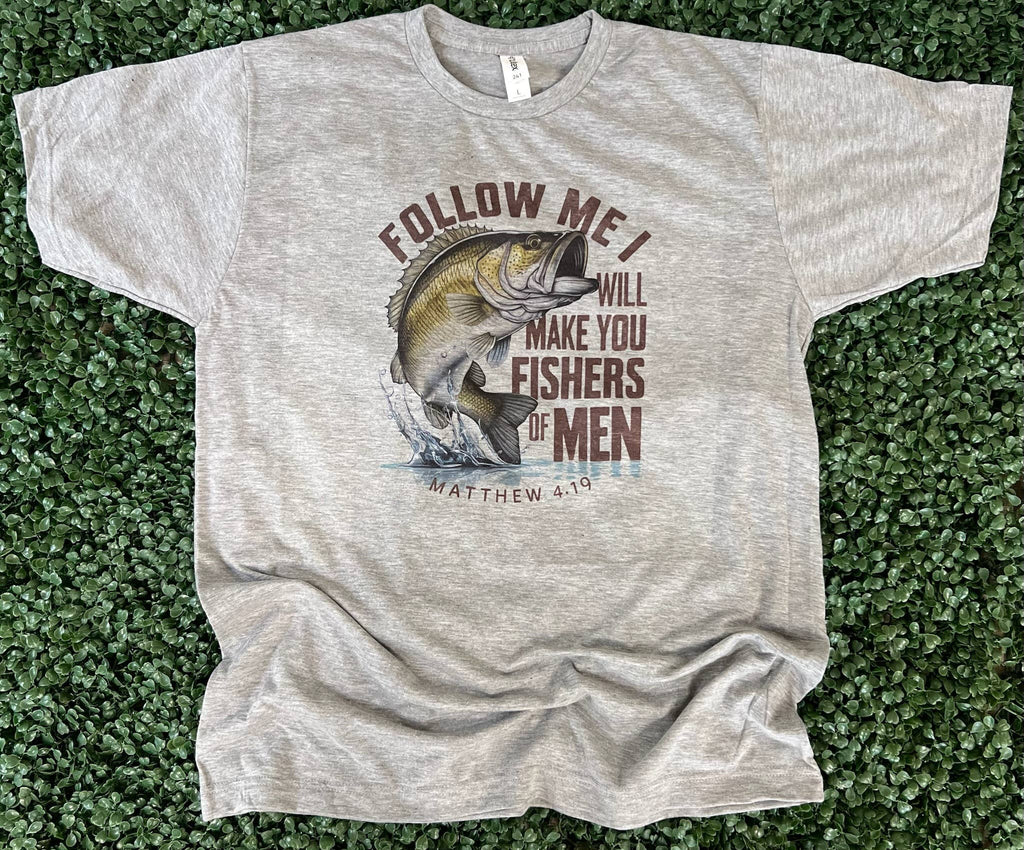 Follow Me Fish On Tultex Heather Gray