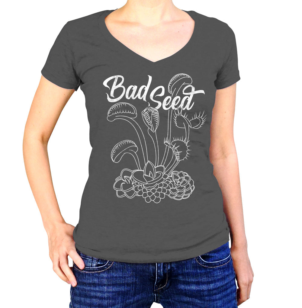 Women's Bad Seed Venus Fly Trap Vneck T-Shirt
