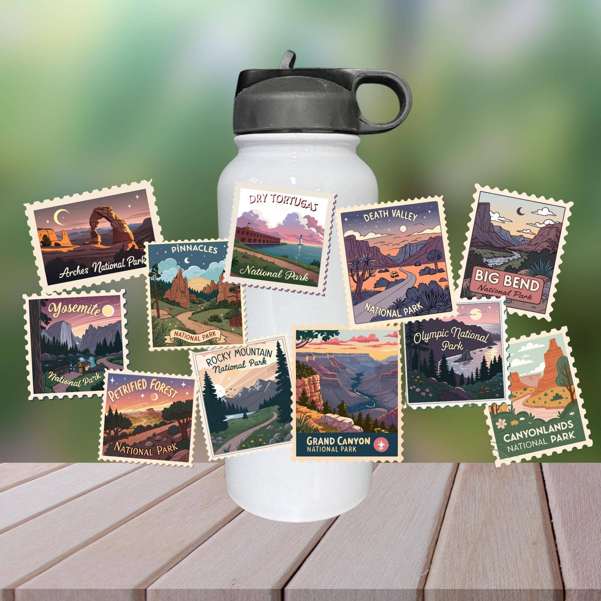 National Park Insulated Sublimated Stamp Water Bottle