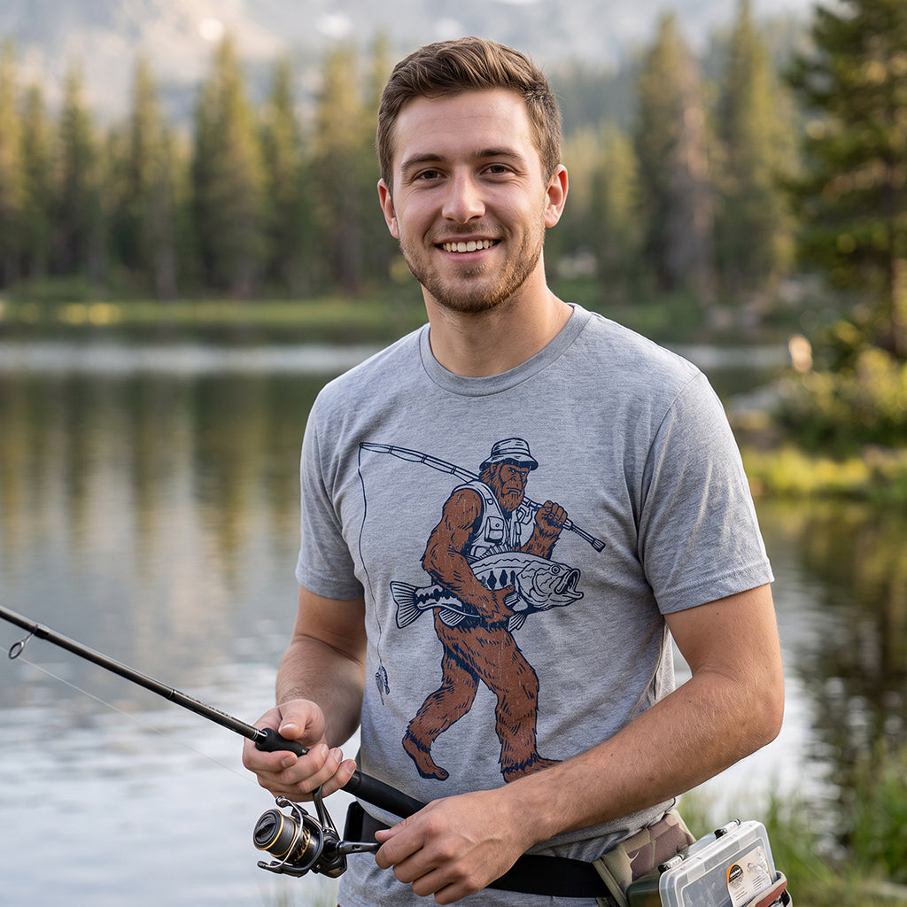 Bigfoot Fishing Men's T Shirt