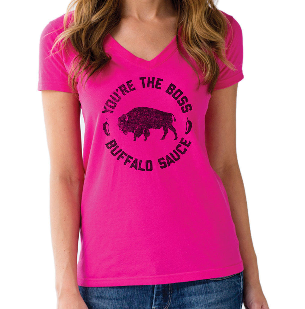 Women's You're the Boss Buffalo Sauce Vneck T-Shirt
