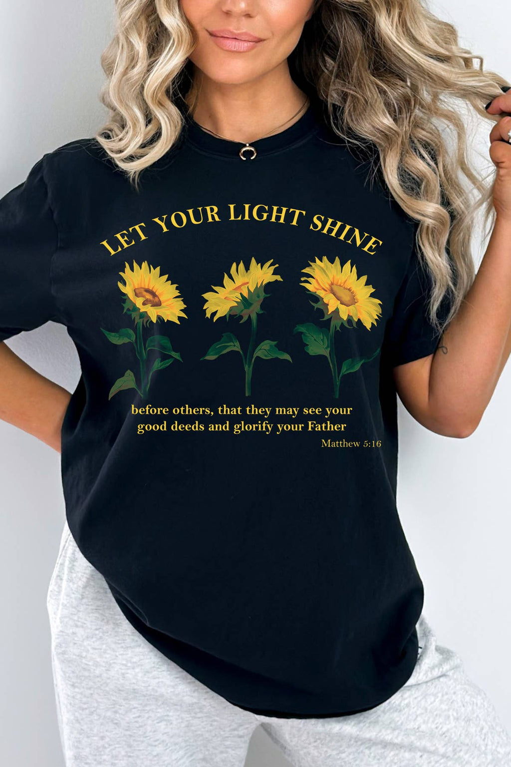 Women Sunflower Graphic Print Short Sleeve Top