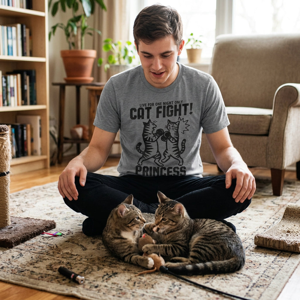 Cat Fight Princess Vs Mittens Men's T Shirt