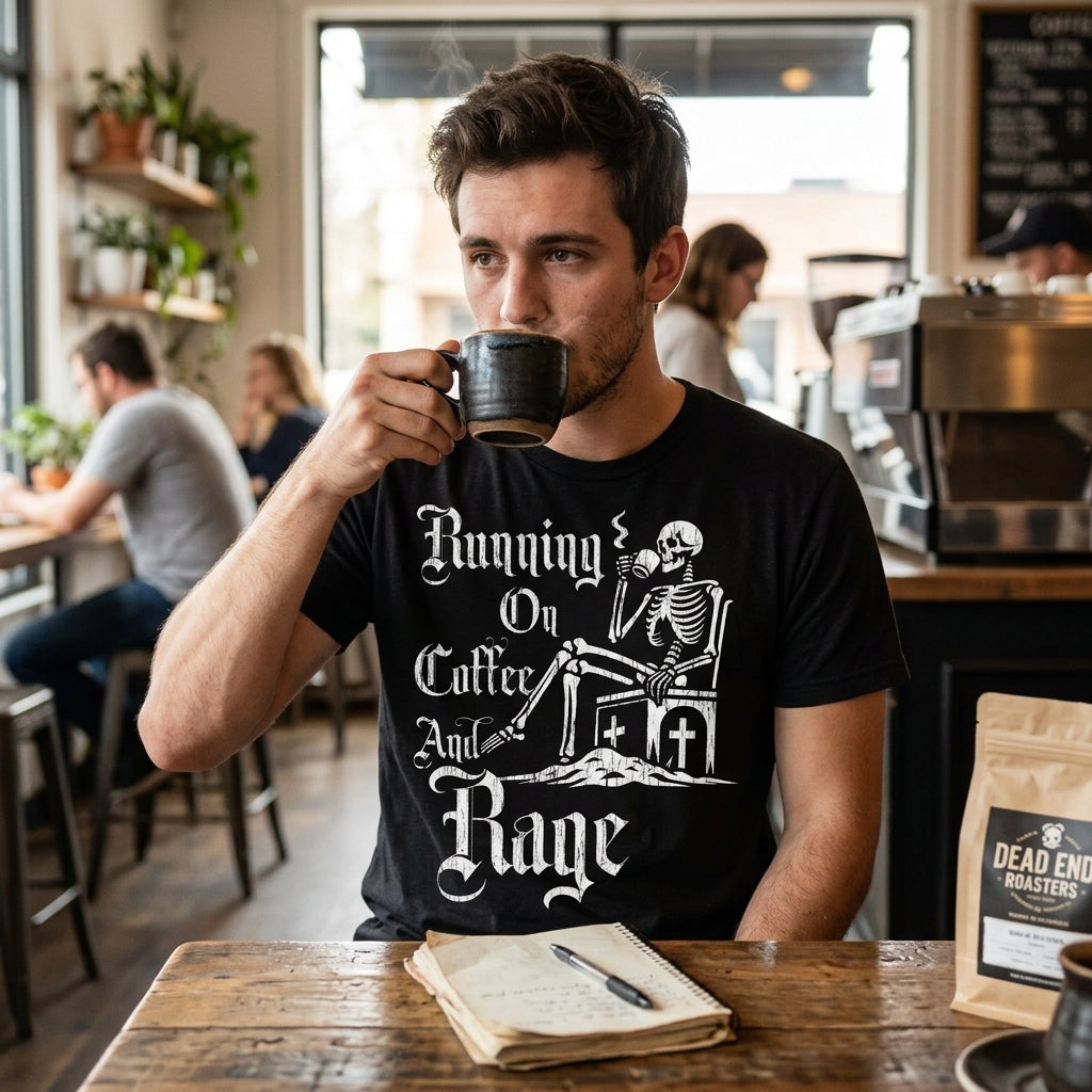 Running On Coffee And Rage Men's T Shirt