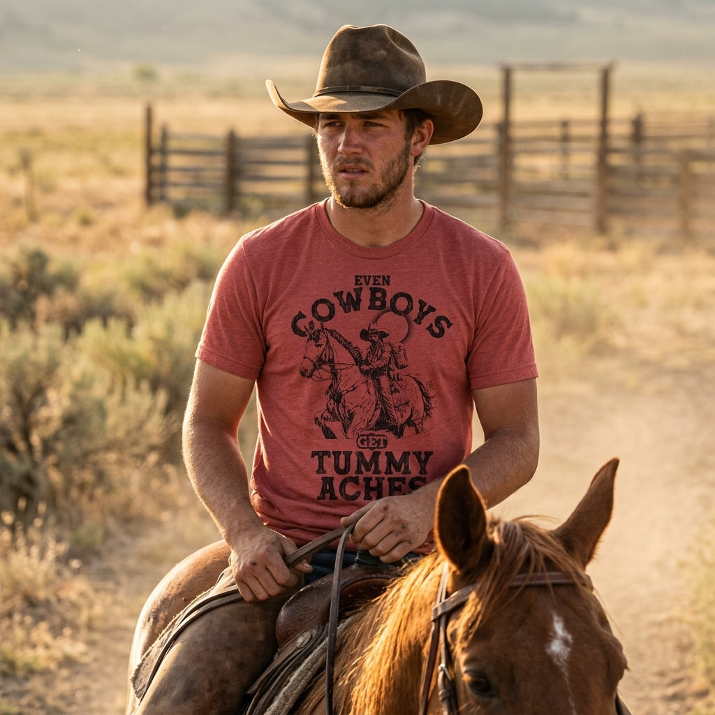 Even Cowboys Get Tummy Aches Men's T Shirt