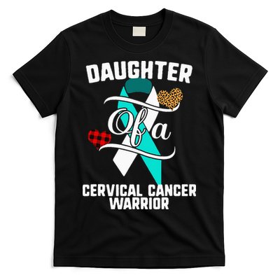 Daughter Cervical Cancer Awareness Leopard Buffalo Plaid T-Shirt