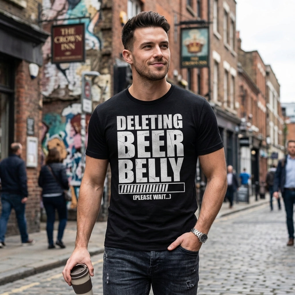 Deleting Beer Belly Please Wait Men's T Shirt