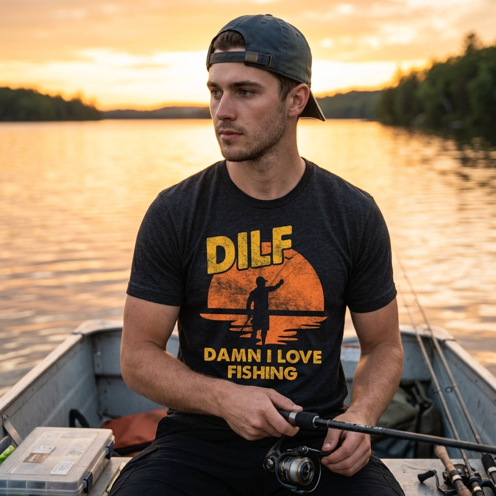 DILF Damn I Love Fishing Men's T Shirt