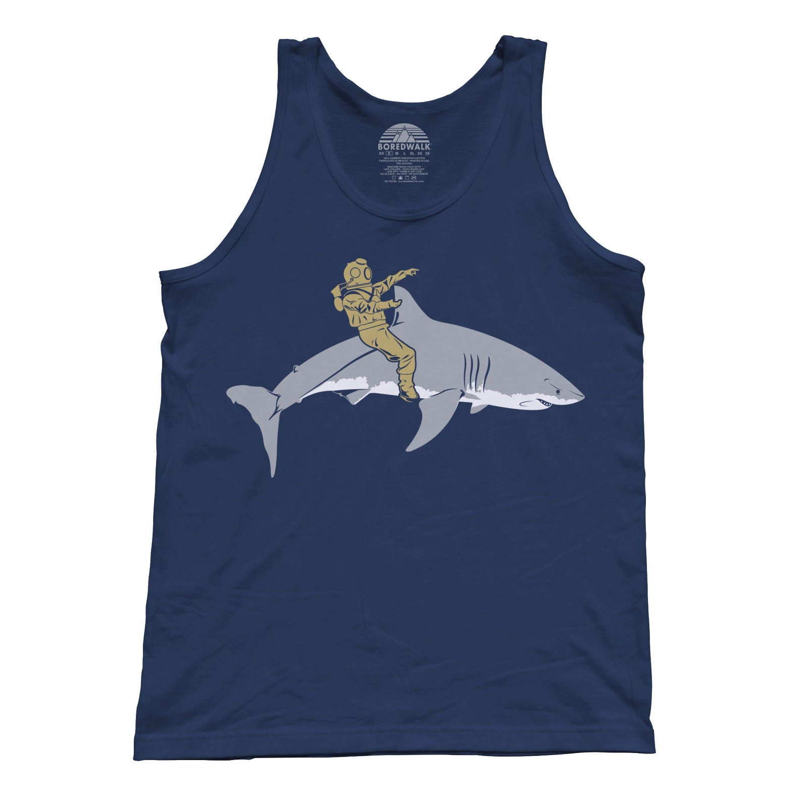 Unisex Diver Riding a Shark Tank Top - By Ex-Boyfriend