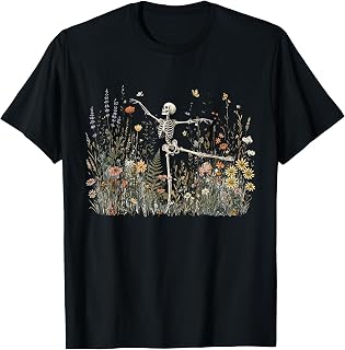Cottagecore Skeleton Dancing Arabesque Wildflower Botanical (1)