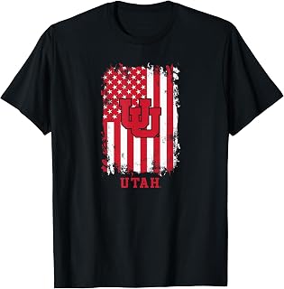 Utah Utes Patriotic Retro American Flag Black Unisex T-shirt, Sweatshirt, Hoodie (1)