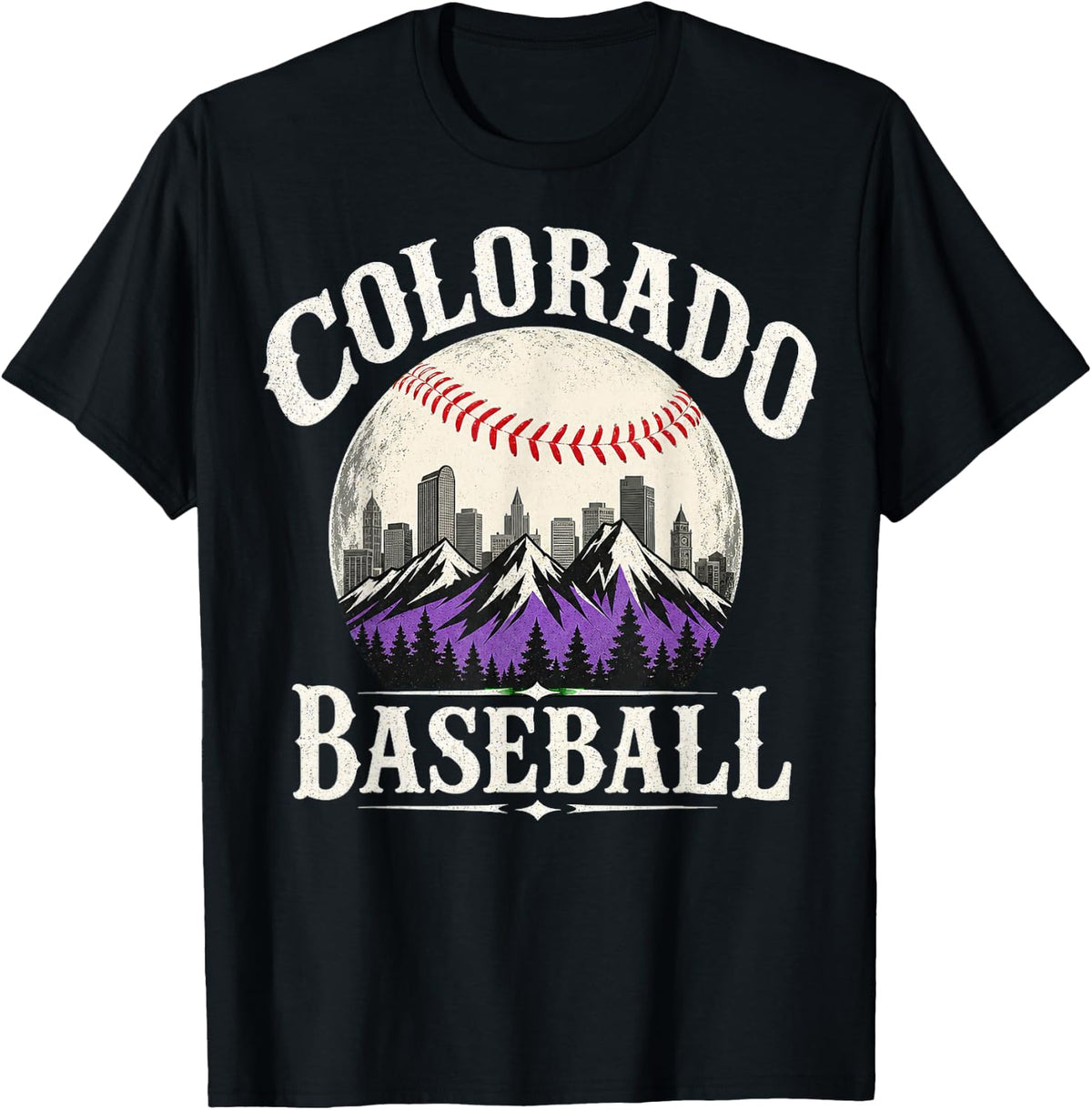 Colorado Baseball Vintage Mountain Skyline Unisex T-shirt, Sweatshirt, Hoodie (1)