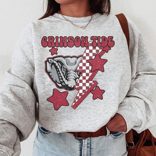 Alabama Crimson Tide Vintage NCAA Sweatshirt, University Alabama Sport Shirt, Classic Gift for Fans, Women, Cotton Comfort Pullover Collection