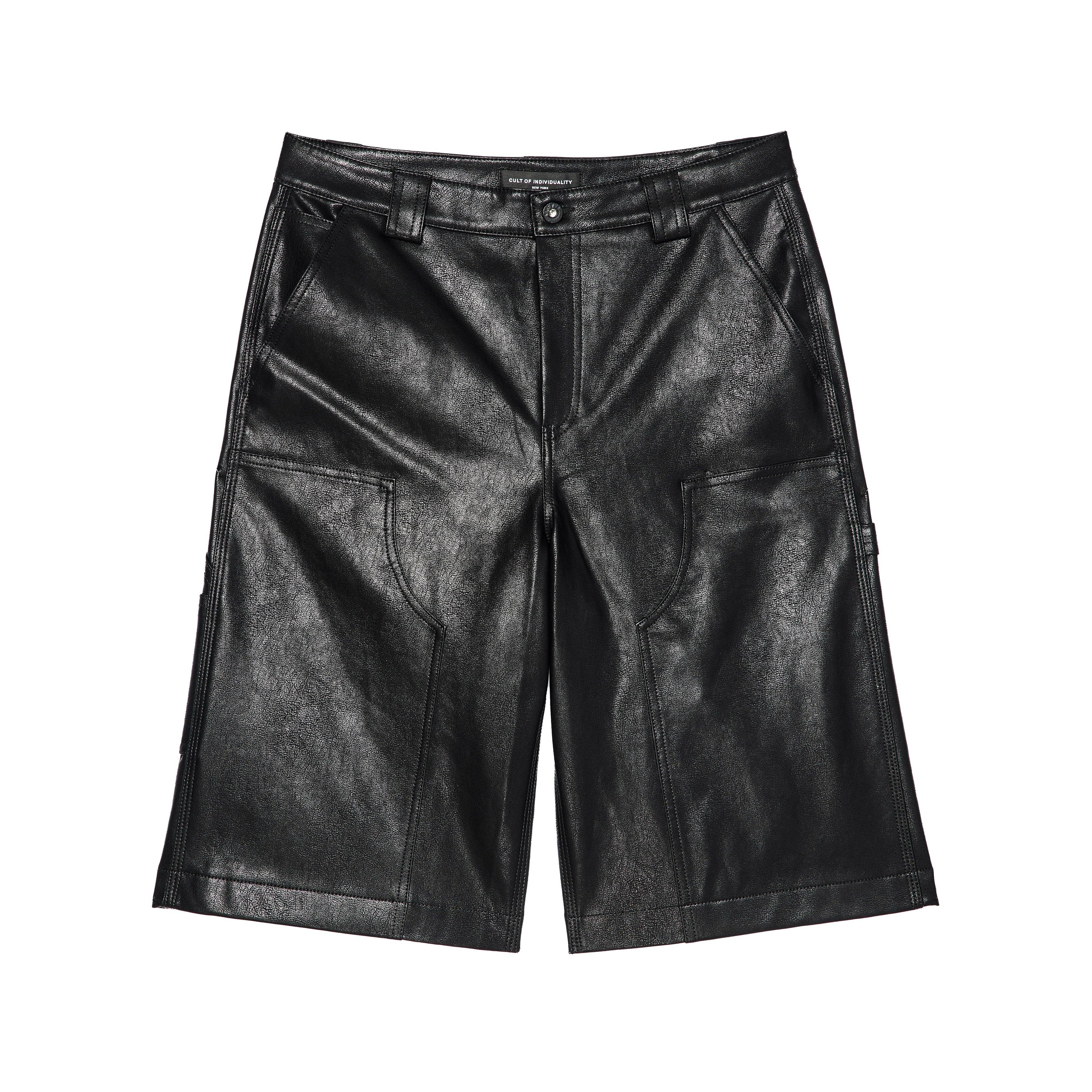 Cult's Y2K Oversized Leather Shorts in Black