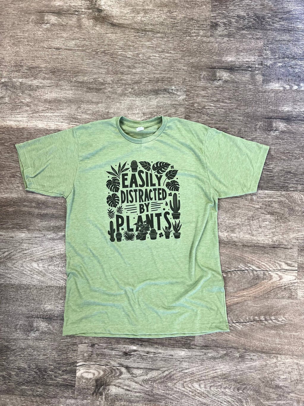 Easily Distracted By Plants On Tultex Heather Green