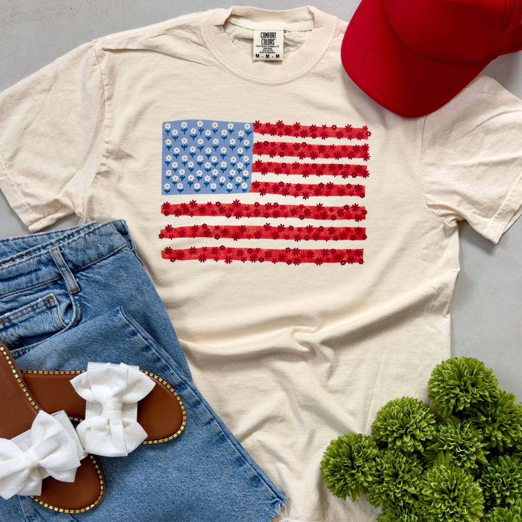 Floral Flag Tee