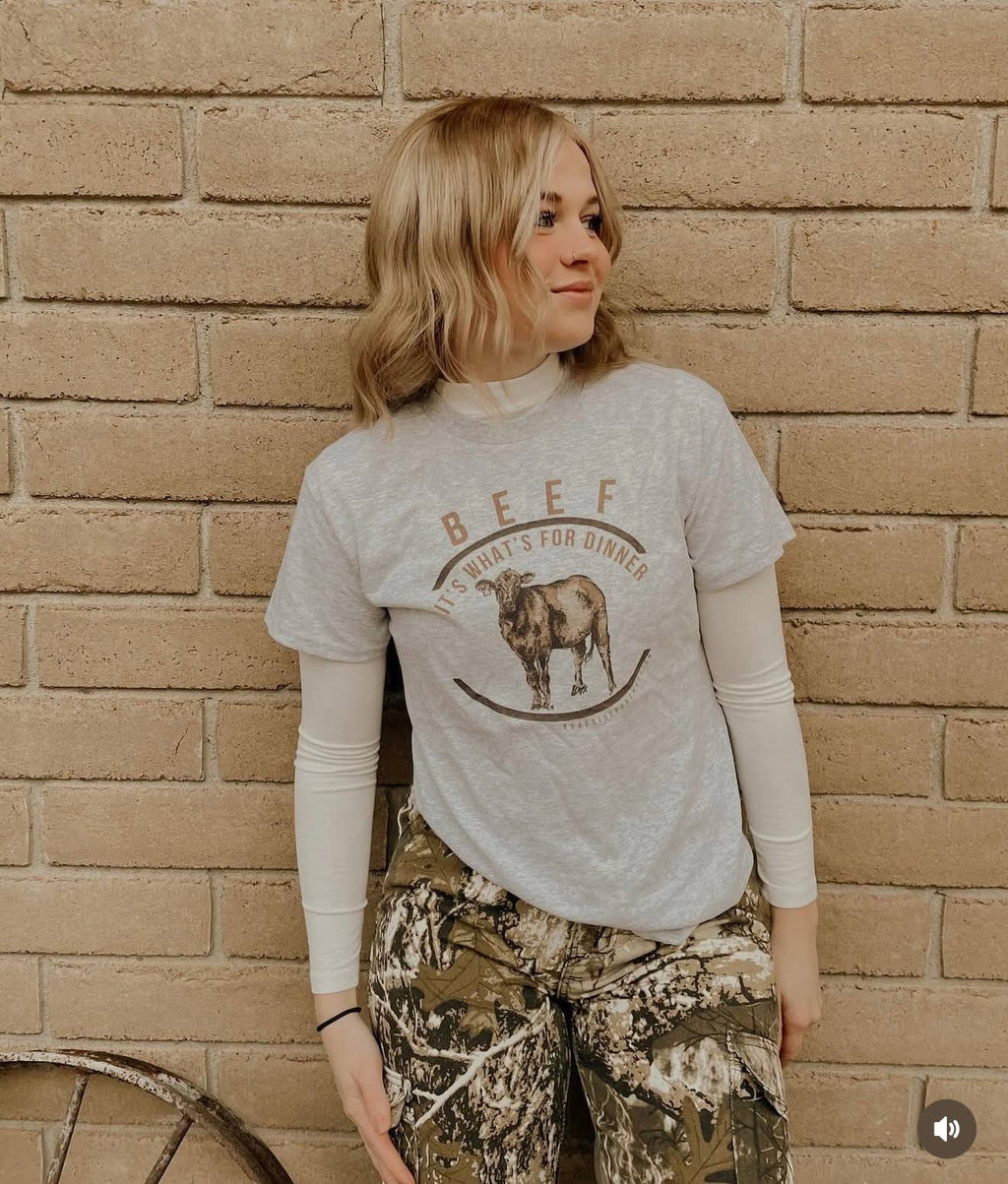 Gray Beef “It's What's For Dinner” Graphic Tee