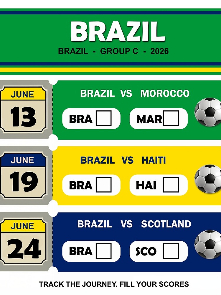 Brazil Soccer Fan Shirt 2026 World Cup Tourney Tracker Matchday Tee by TourneyTracker