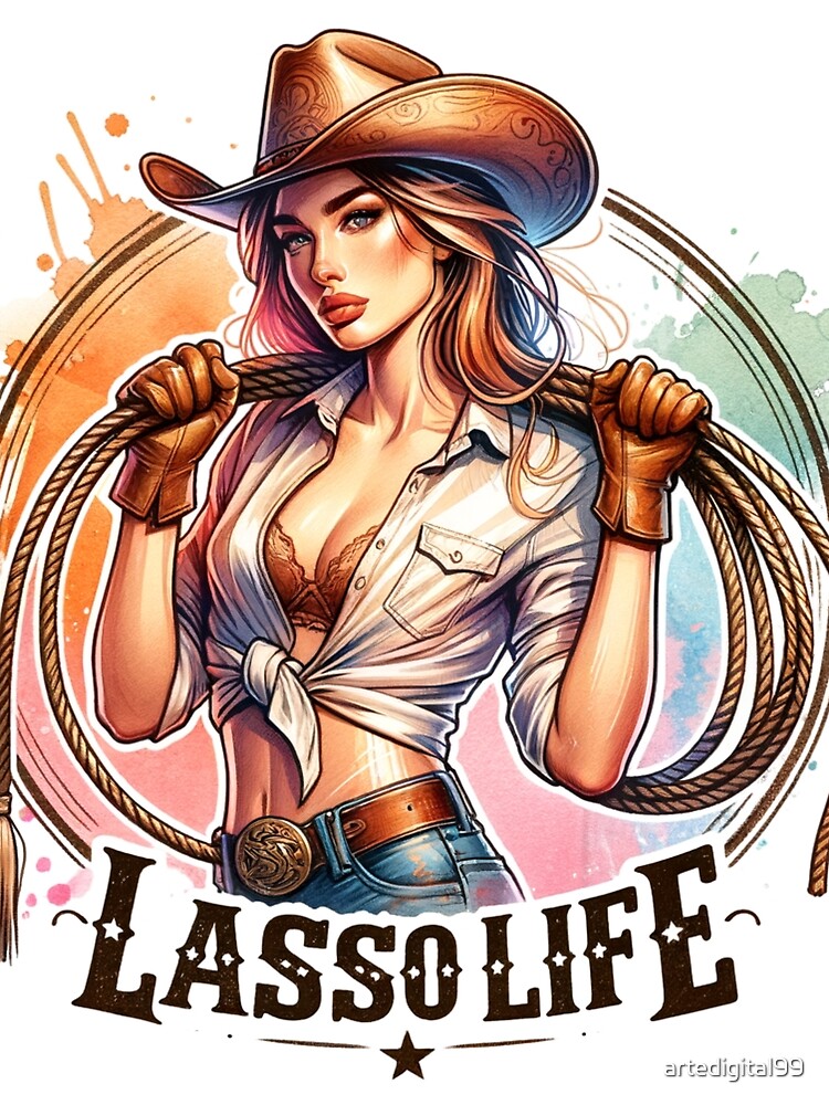 Cowgirl Life Essentials, Wild West Cowgirl Vibes- Apparel, Mugs, Stickers & More by artedigital99