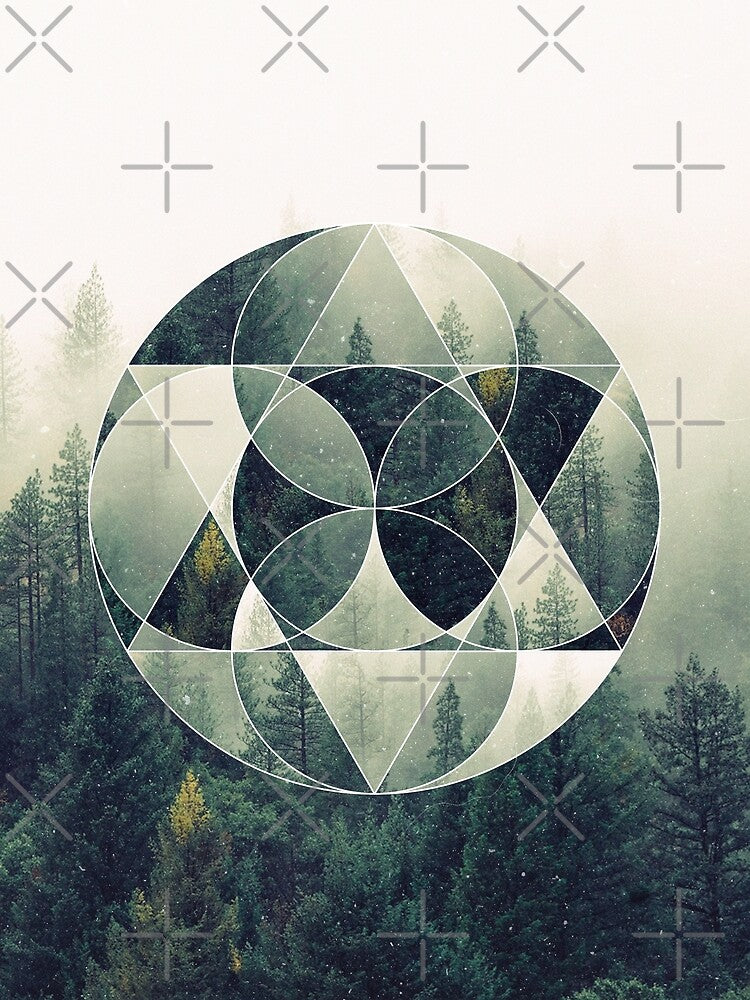 Modern Geometric Forest Print by PrintsProject
