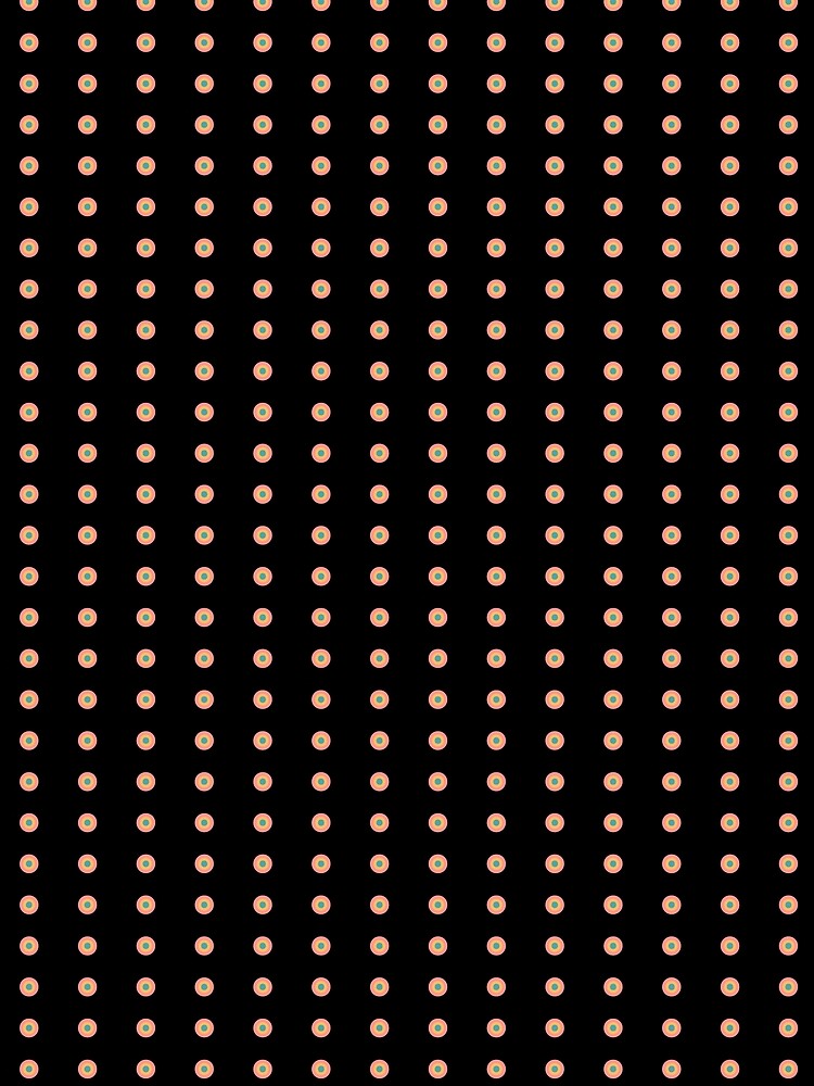 Mediterranean Dots Simplified Coral and Black by PCaleDesigns