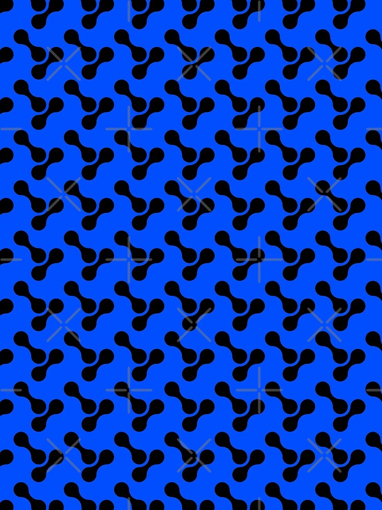 black and blue abstract bone circle organic shape pattern by Ray Loka