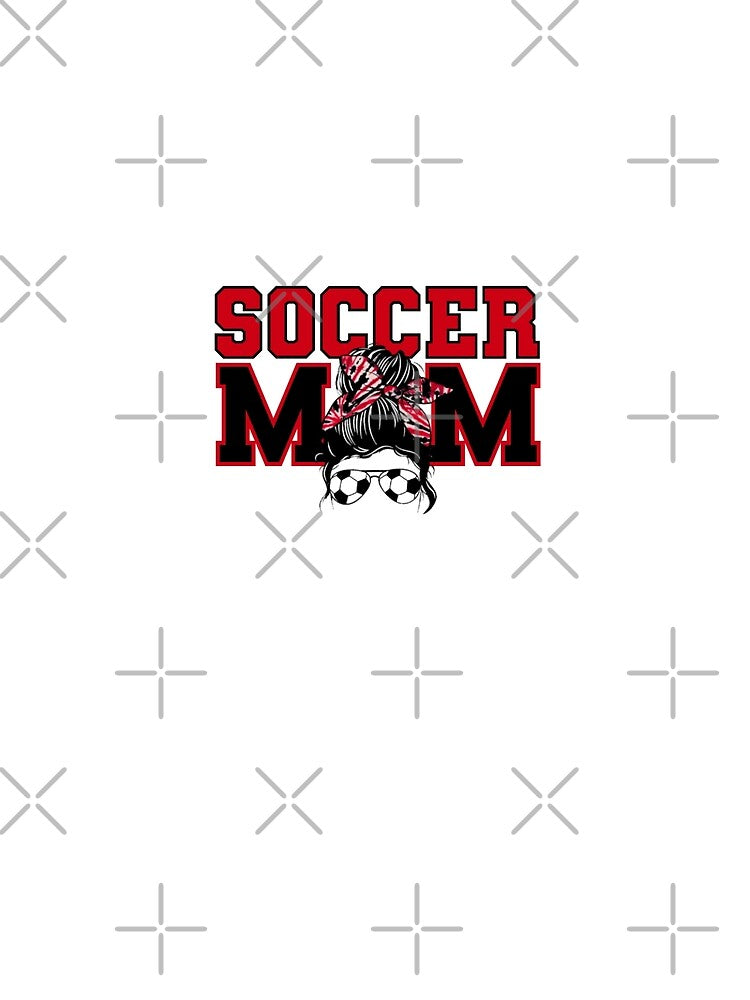 Soccer Mom Red/Black Messy Bun by ItsaMomThingLLC