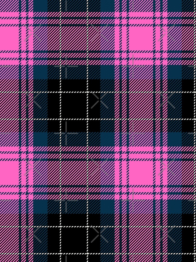 Pink and Black Checkered Tartan by PatternMama
