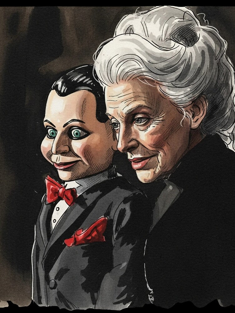 Deadly Puppet Master – Vintage Horror Duo Illustration by LavinyArt