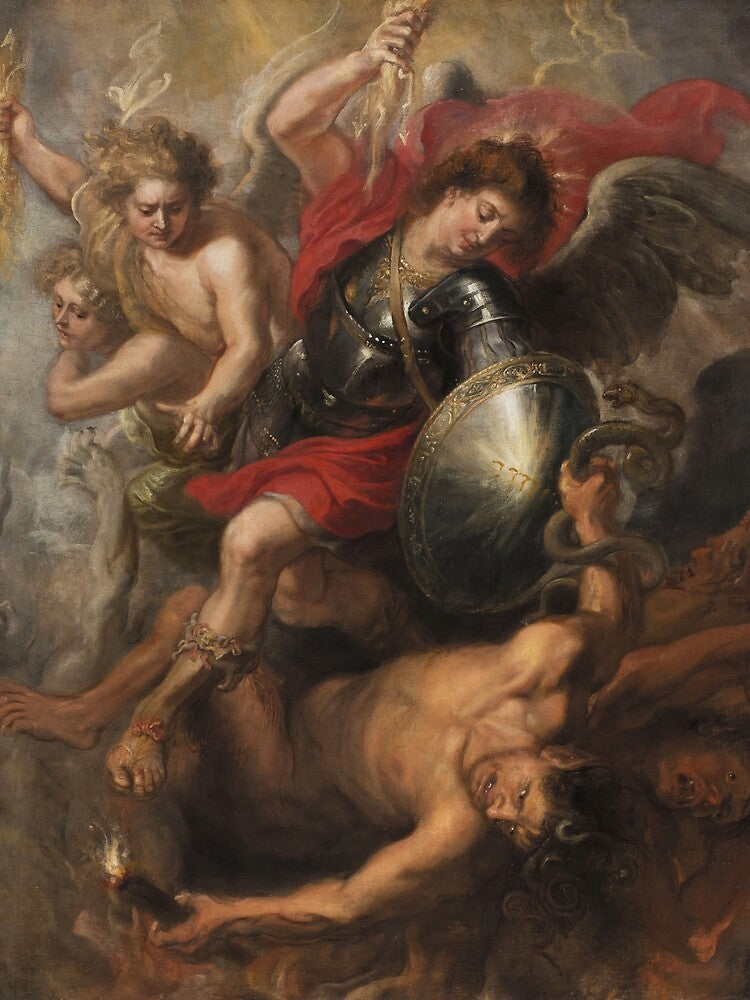 Saint Michael expelling the Rebellious Angels by Onodera