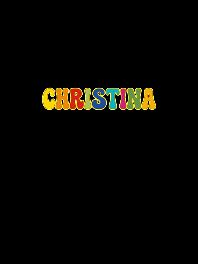 ❤️ Christina Personalized Name Wavy Retro Shirt, Coffee Mug, Sticker Gift by HelixPedia