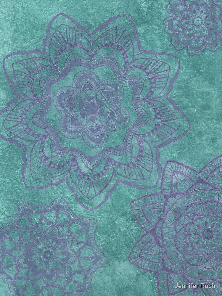 Purple on Green Mandala (tall) by Jennifer Ruch