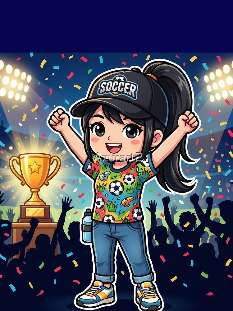 Victory Celebration Soccer Chibi Girl by Azurart2