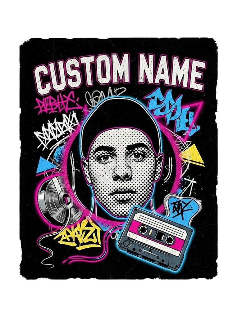 Custom Vintage Bootleg Rap Tee - 90s Hip-Hop Custom Face Photo Graphic by mo-carnival