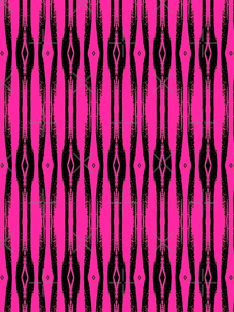 Unique Quirky Pink Black Repeating Pattern Cotton Candy Eye Of The Storm Art Design by TeachUrb