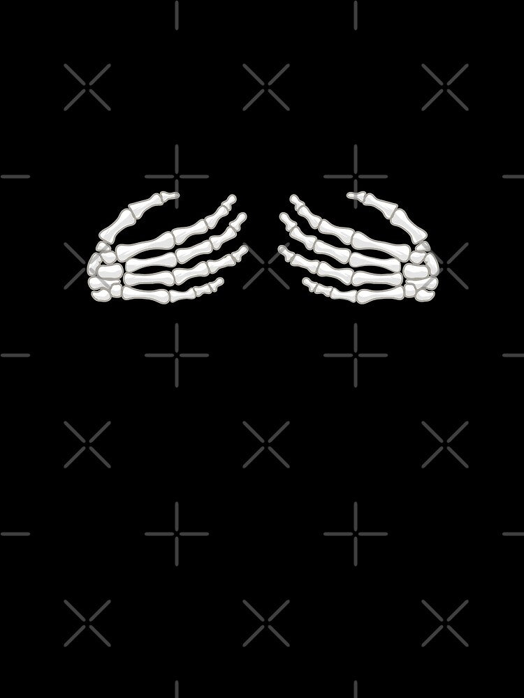 Skeleton Hands On Breast Funny Halloween Lazy Costume for Women by AnyKitty