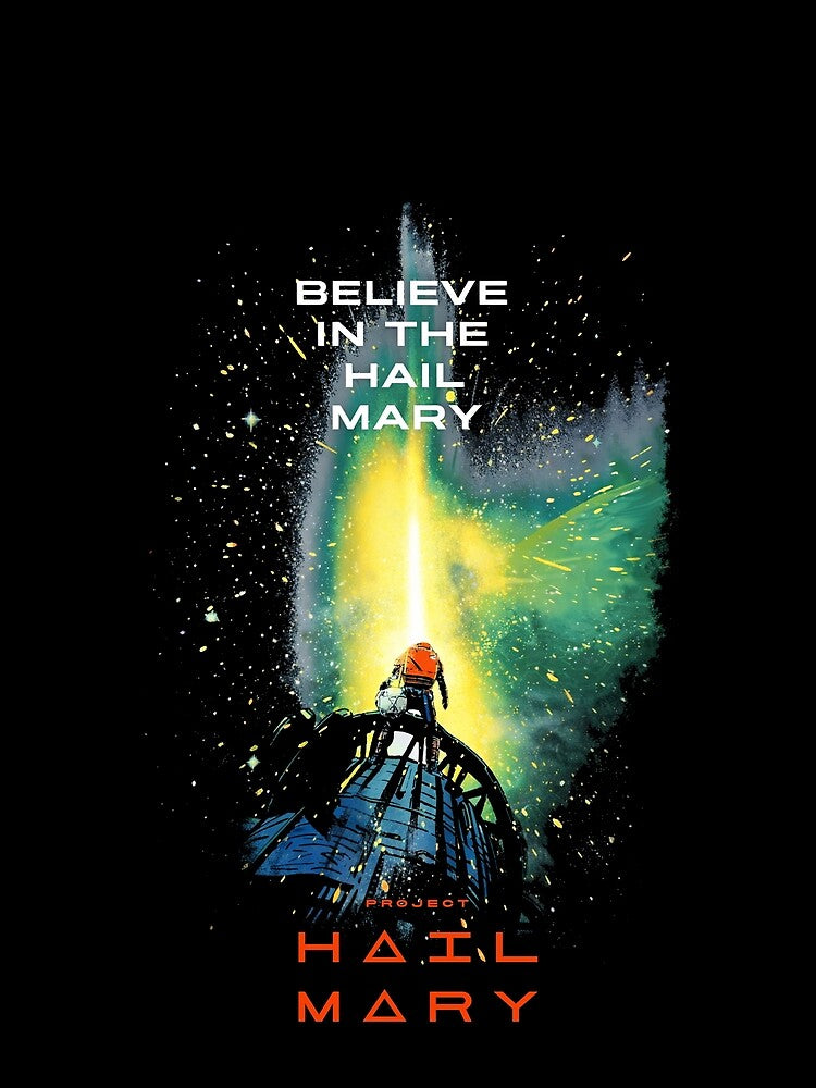 Believe In The Hail Mary Graphic T-Shirt In Colour With Red Title As Worn By Eva Mendes by hesjustken
