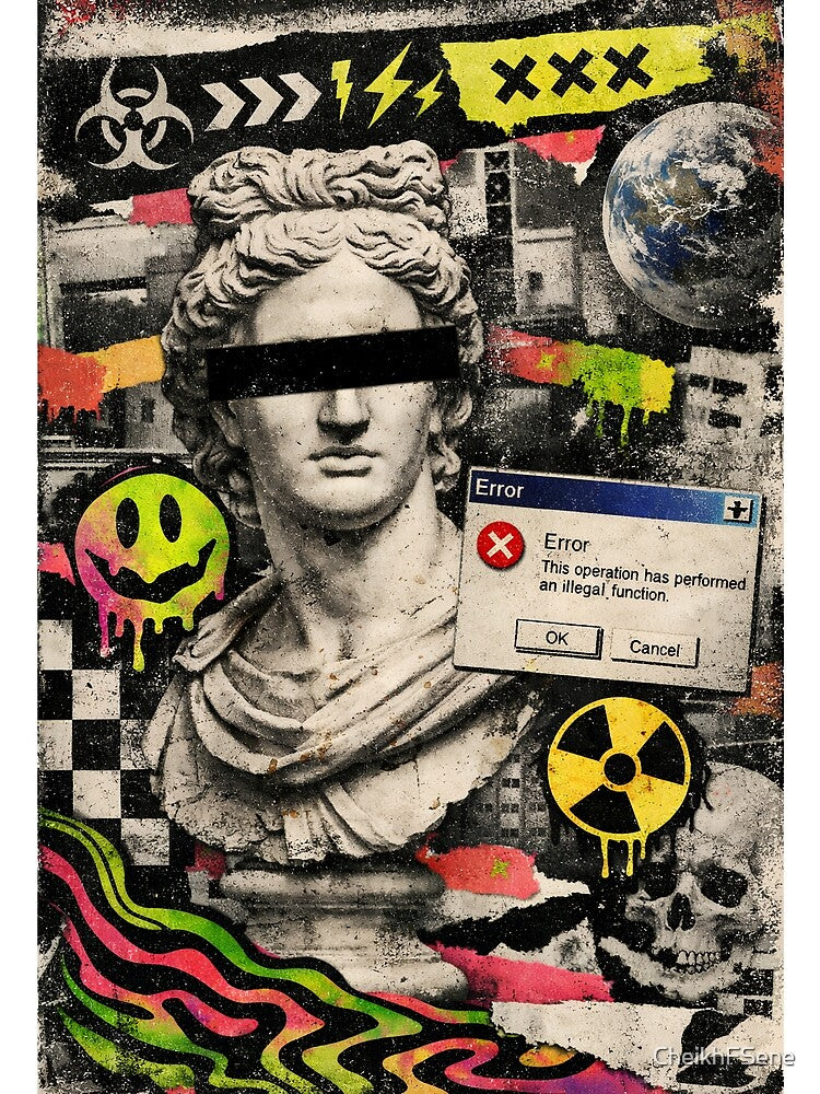 Brutalist Acid Graphics Collage by Velustro Shop