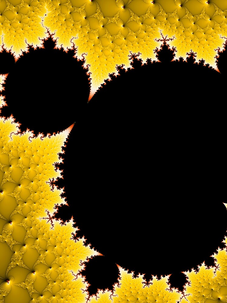 Mandelbrot set black and yellow fractal art by mhfoto